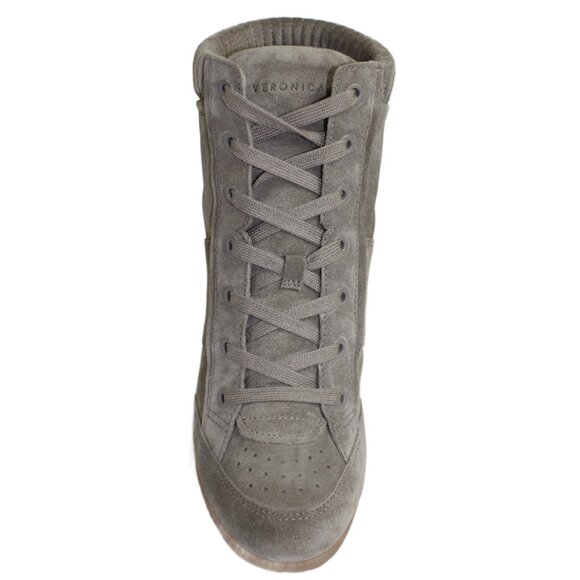 Veronica Beard Elissa Gray Suede Wedge Lace-Up Sneaker, Size 9 - Picture 3 of 9